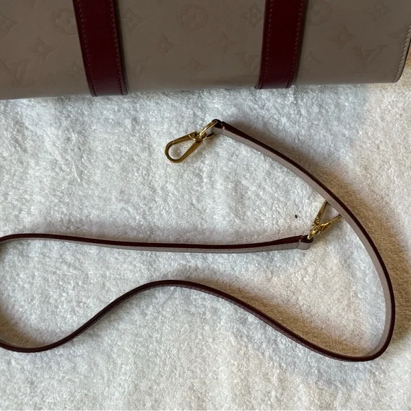 Louis Vuitton Monogram Cuir Plume Very Tote MM Mastic Raisin - Picture 7 of 12